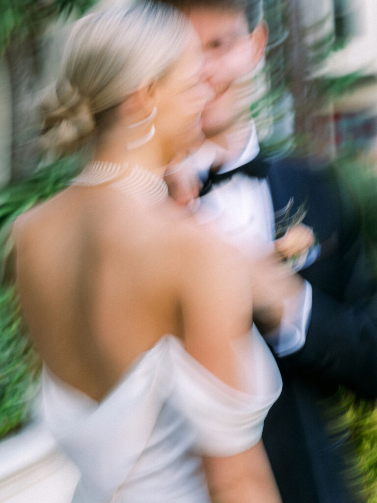 blurring bride and groom photo at the Darlington House