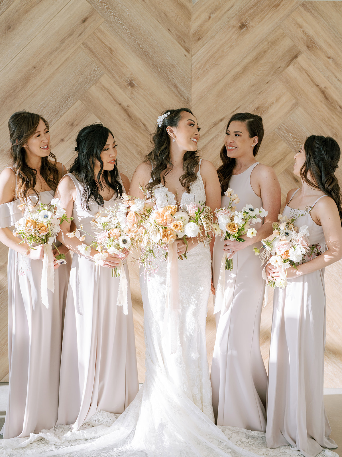 Bride with her bridesmaids at the Lane in San Diego