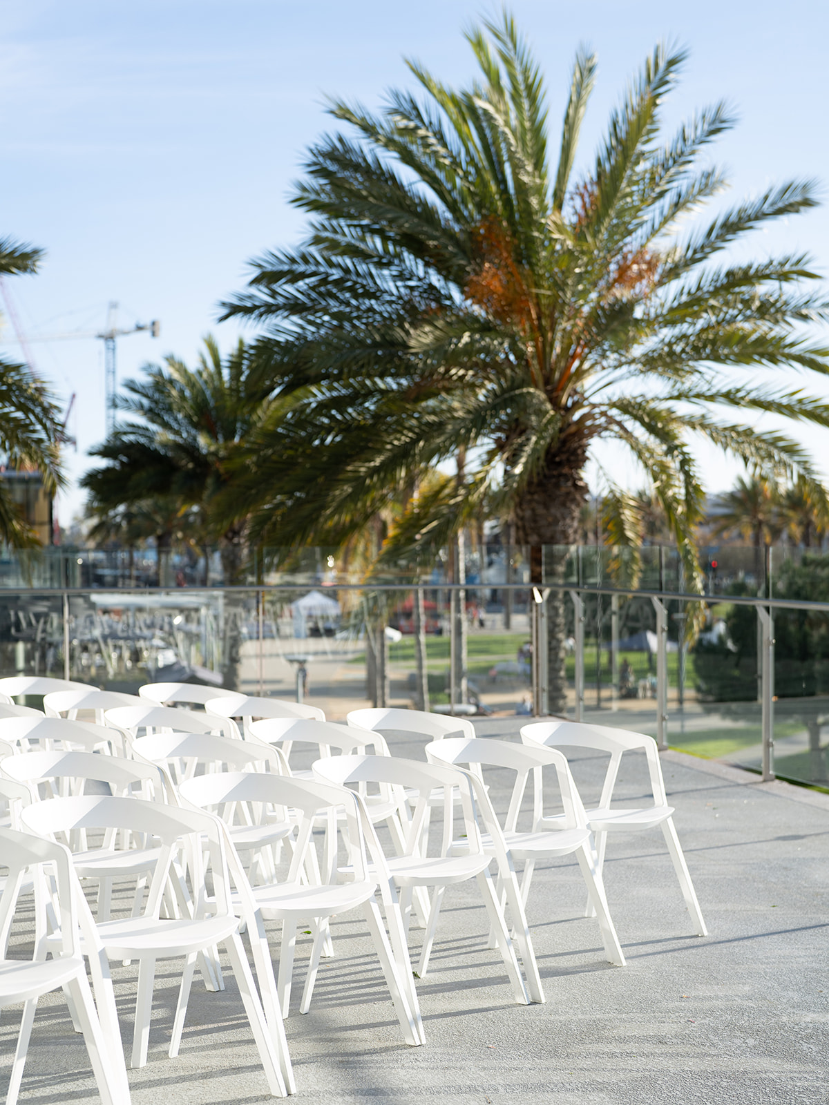 Wedding ceremony chairs at the Lane in San Diego