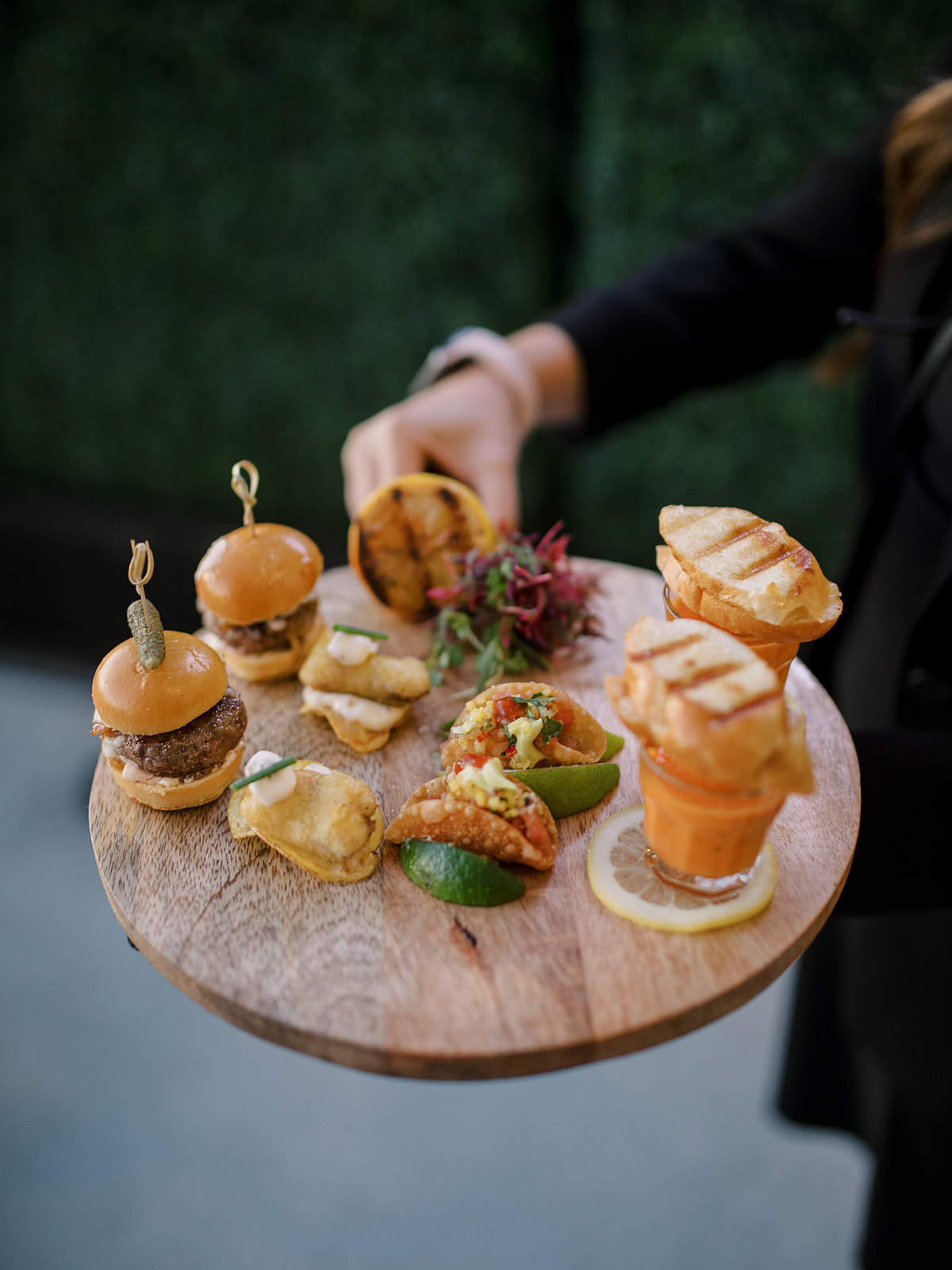 appetizers at cocktail hour at a wedding at the Lane