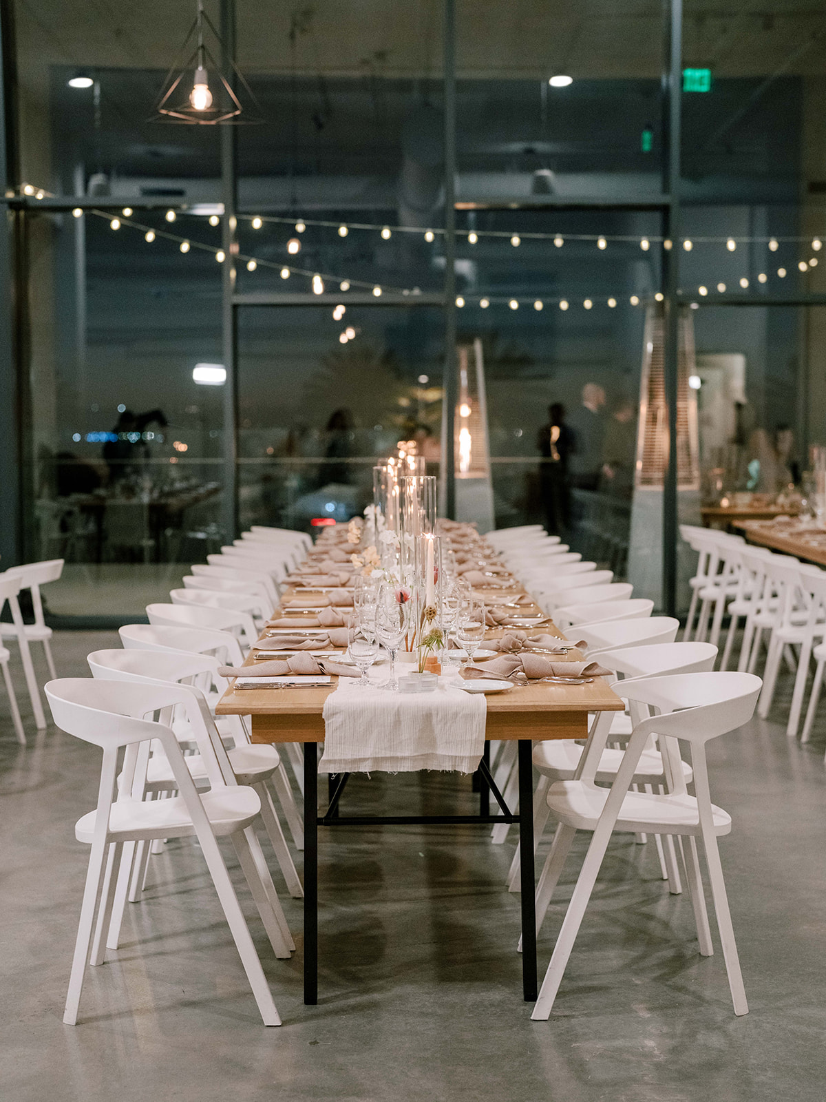 Modern wedding reception setup at the Lane in San Diego